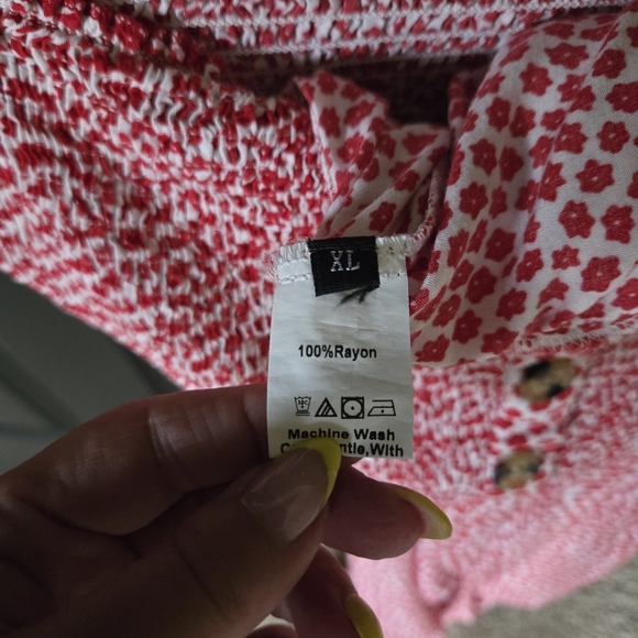 Bohemian White & Red Floral Strapless Self Tie Jumpsuit - Picture 7 of 11